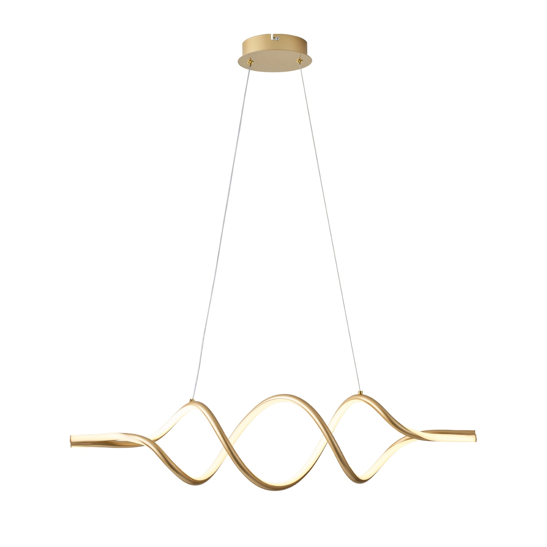 Pendente Espiral Com LED Dourado Metal Horion Hevvy Iluminação