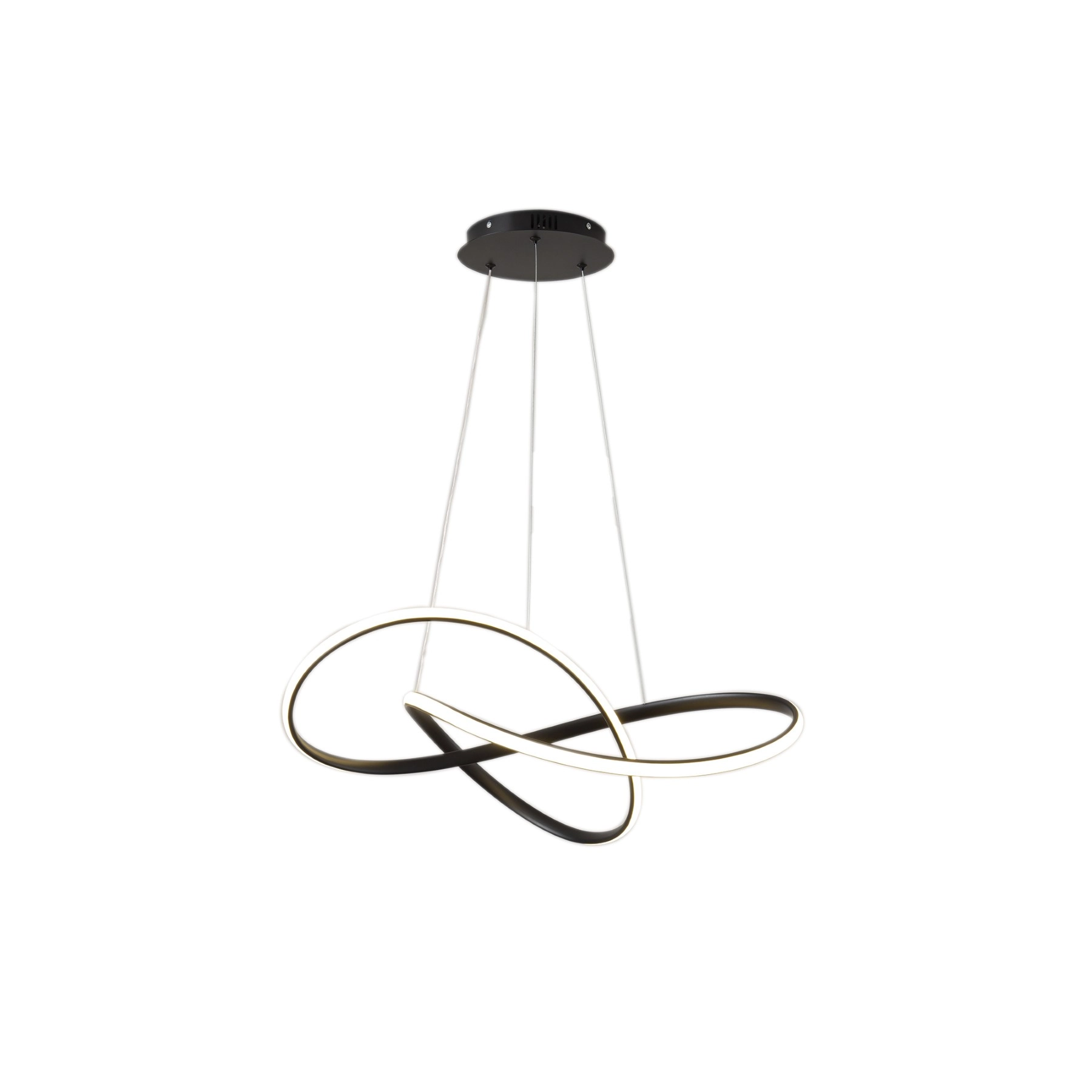 Pendente Espiral Com LED Preto Metal Organic Hevvy Iluminação