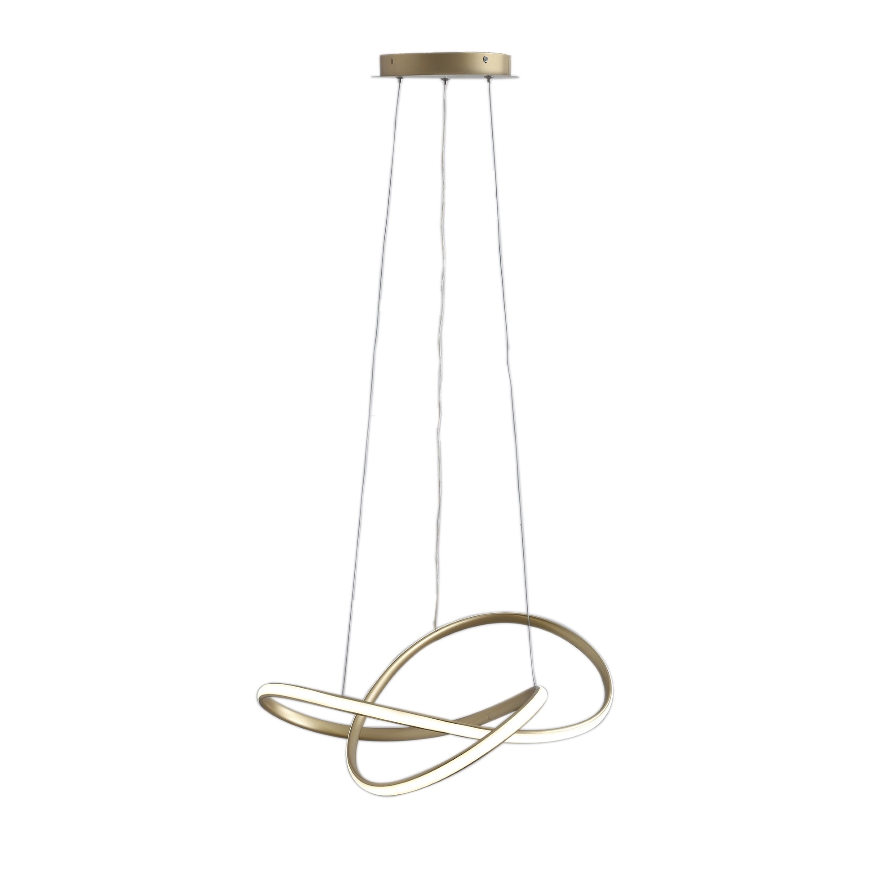 Pendente Espiral Com LED Dourado Metal Organic Hevvy Iluminação