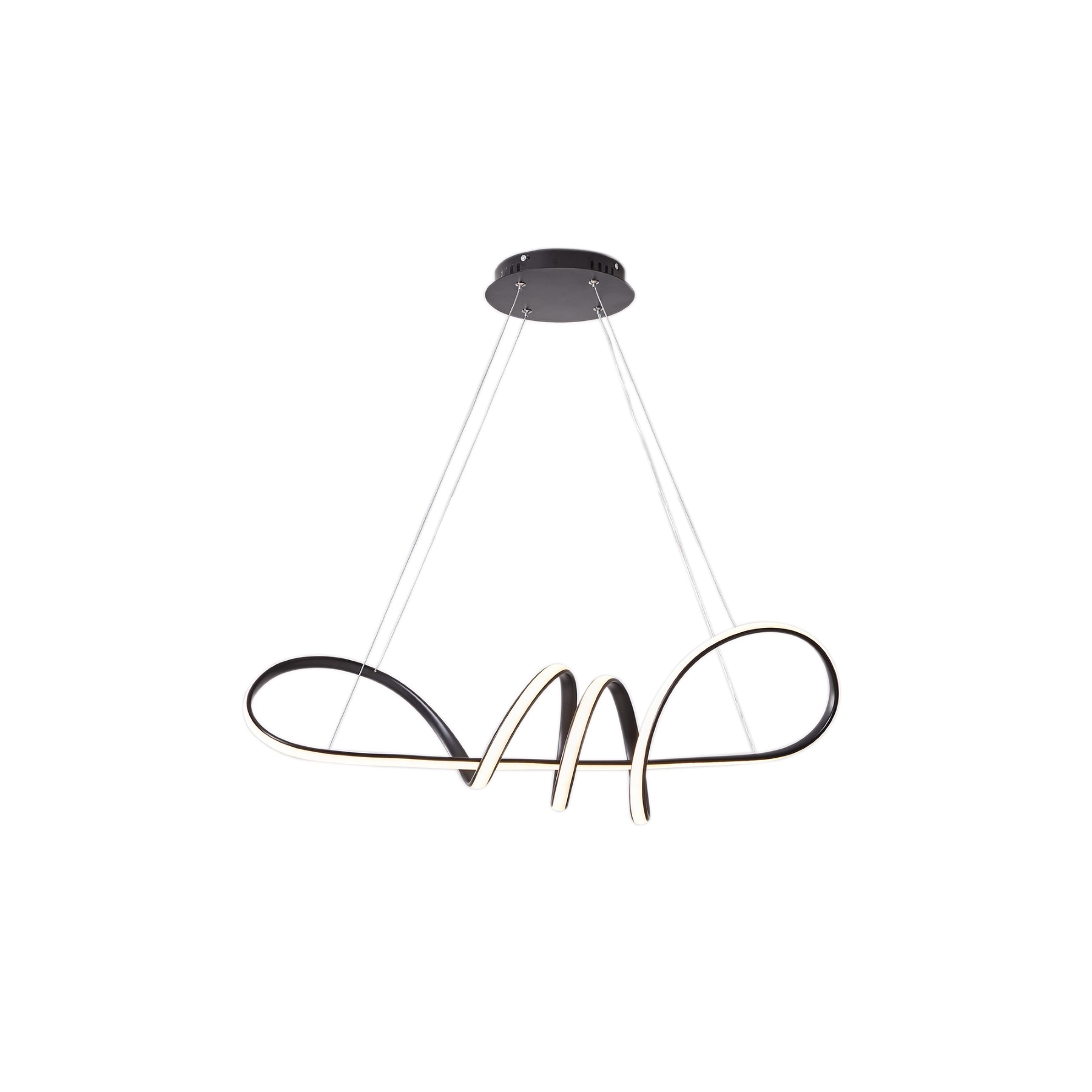 Pendente Espiral Com LED Preto Metal Horion Hevvy Iluminação