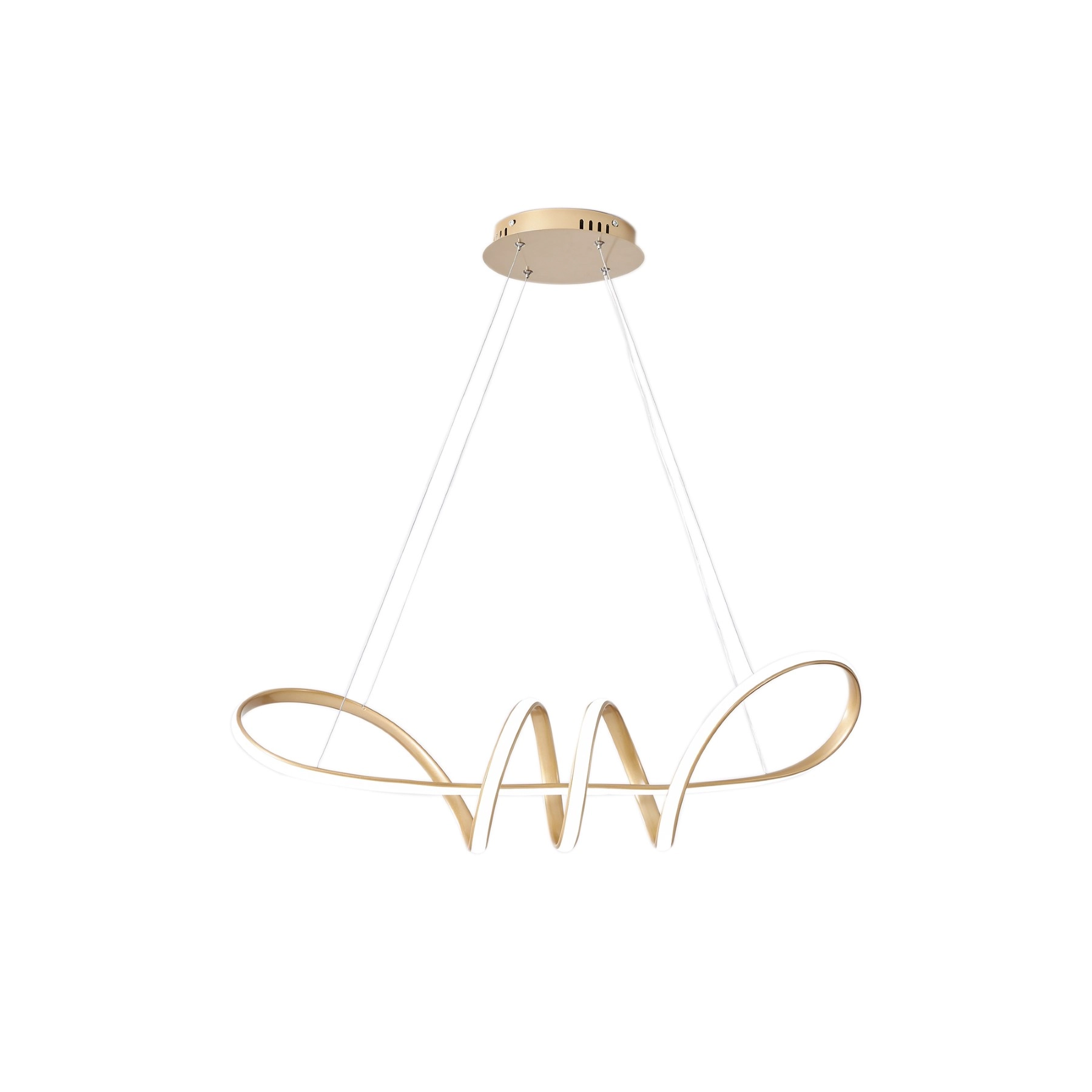 Pendente Espiral Com LED Dourado Metal Horion Hevvy Iluminação