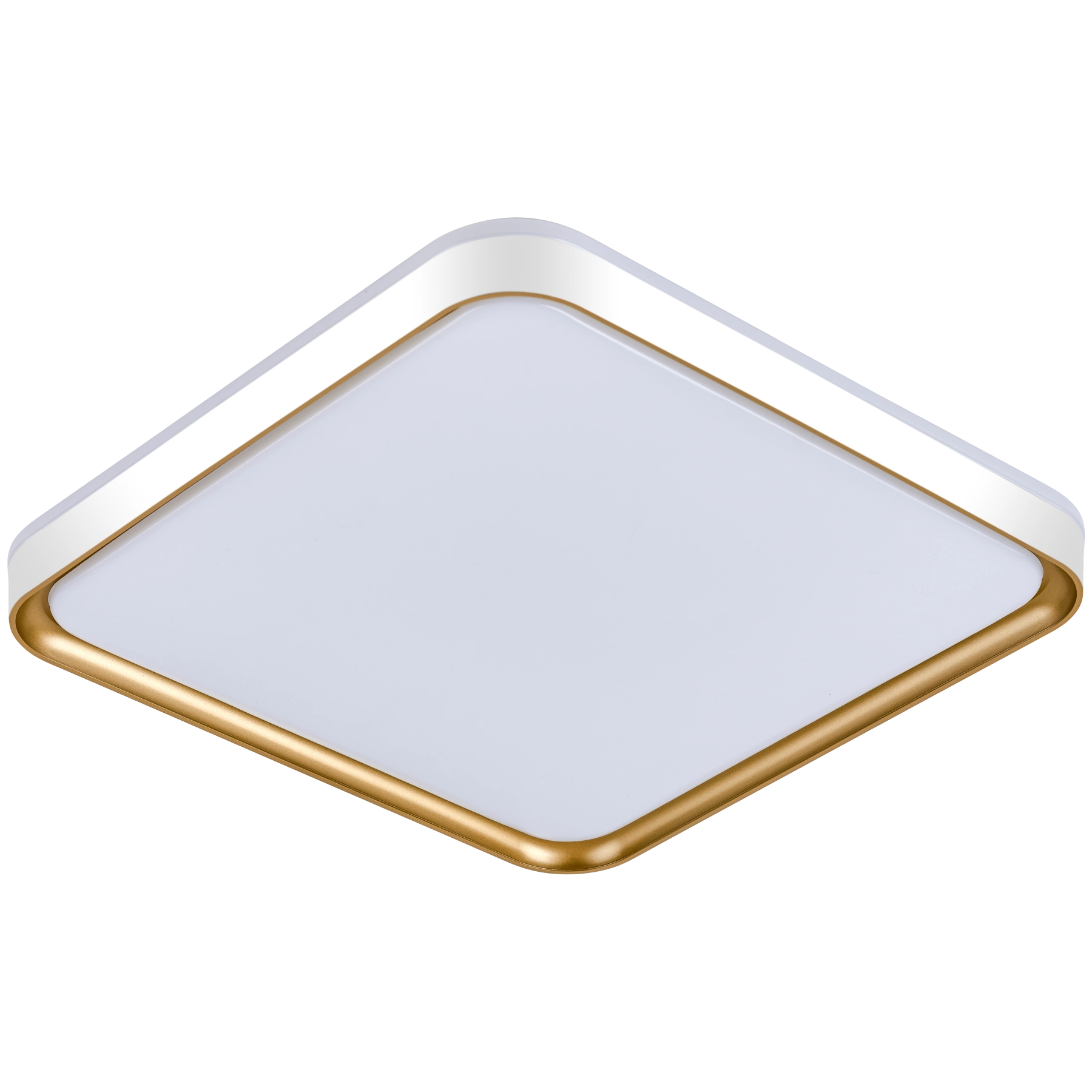Plafon Com LED 3 em 1 Metal Branco e Dourado 30x30cm Toronto Hevvy Iluminação
