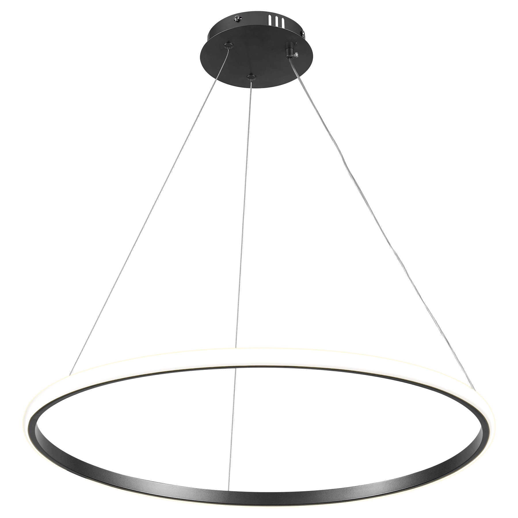 Pendente Redondo Com LED 3 em 1 Aço Horizon 1 Aro Hevvy Iluminação Preto