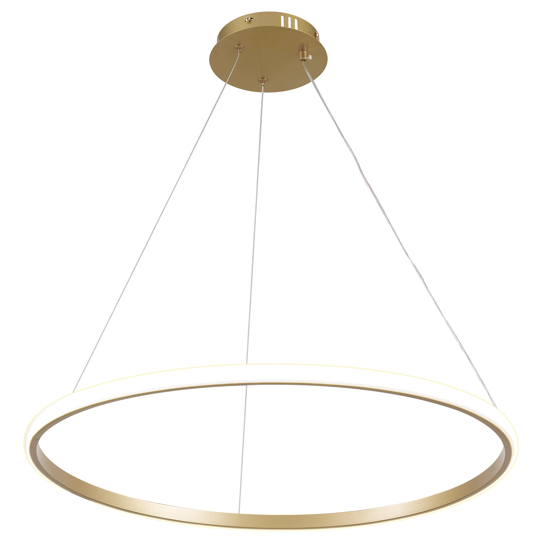 Pendente Redondo Com LED 3 em 1 Aço Horizon 1 Aro Hevvy Iluminação Dourado