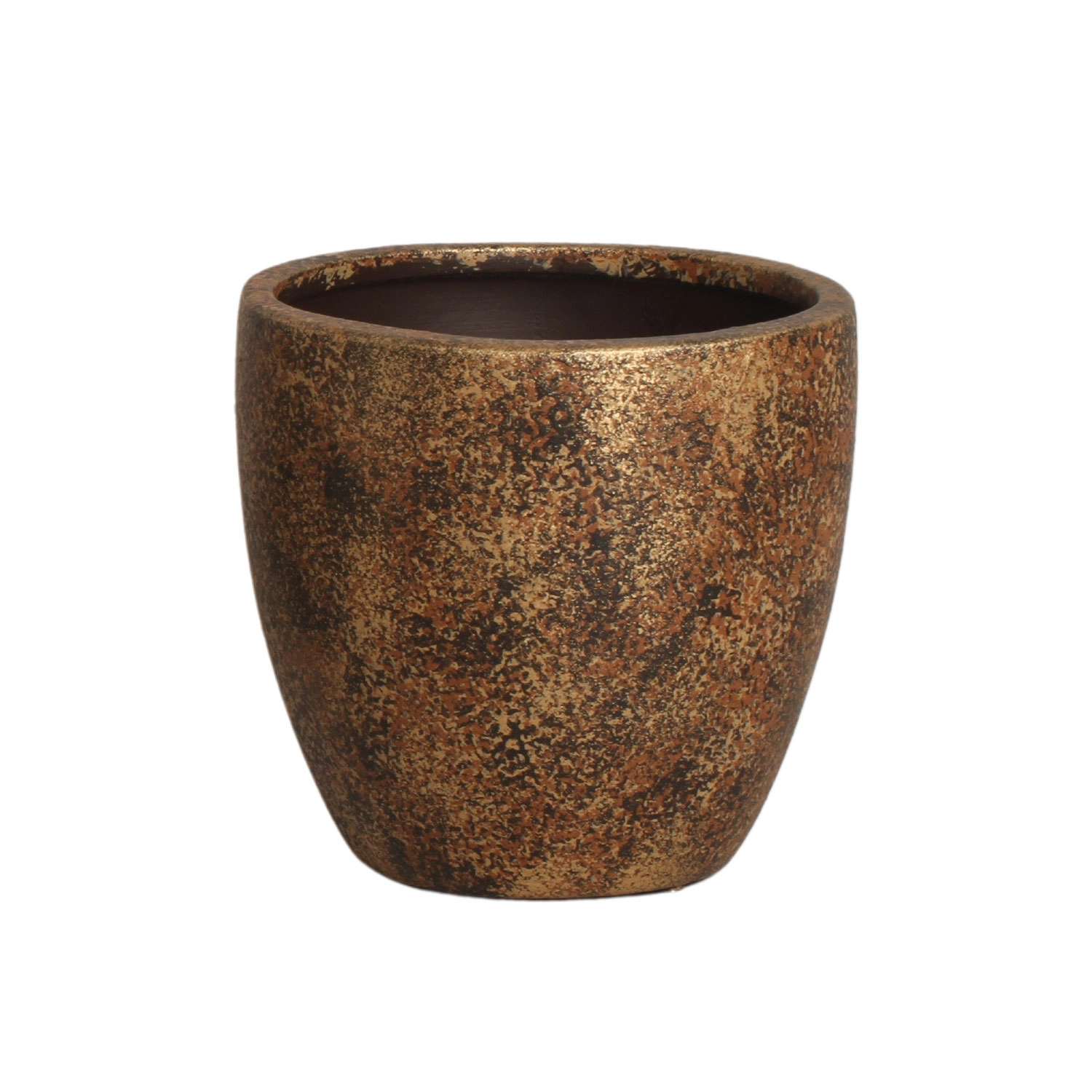 Vaso Ceramica Dourado Envelhecido M 7269 Burguina
