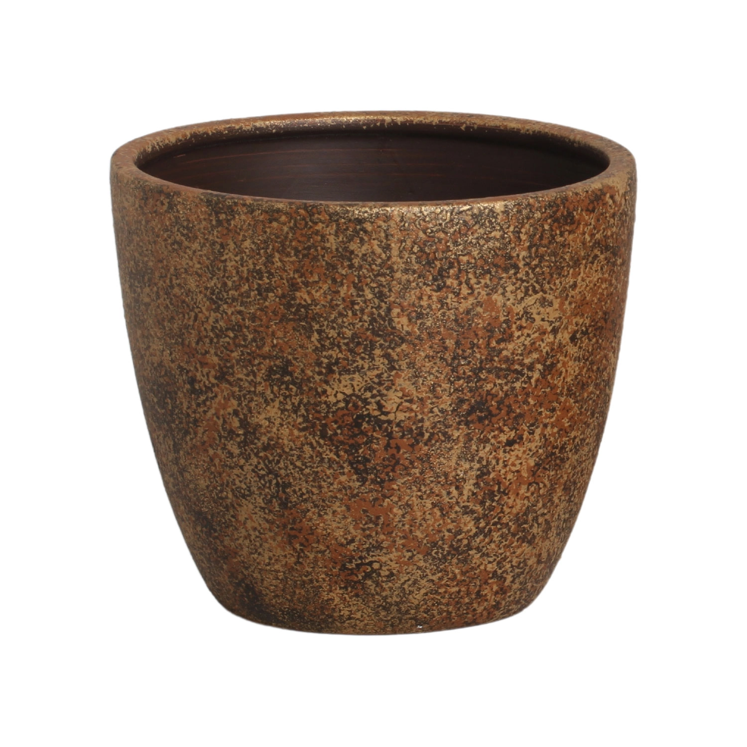 Vaso Ceramica Dourado Envelhecido G 7268 Burguina