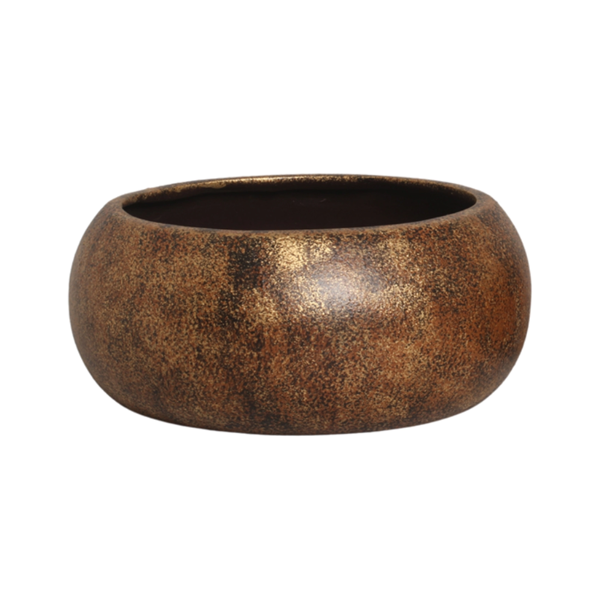 Vaso Bacia Ceramica Intense Dourado Envelhecido G 7334 Burguina