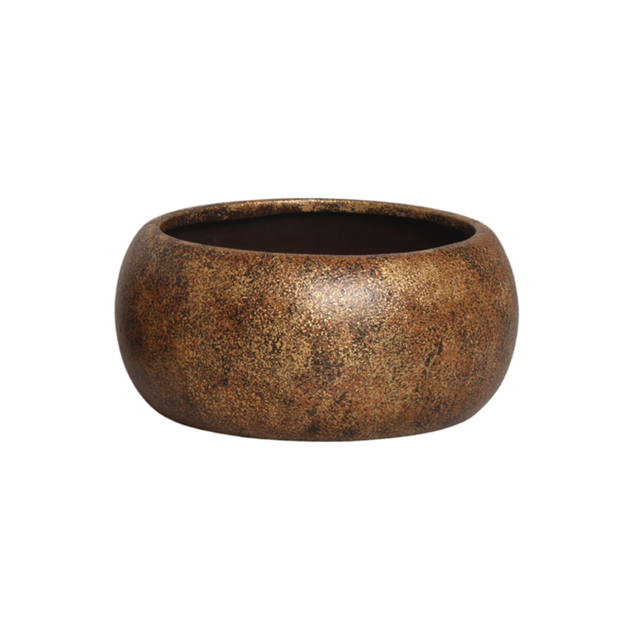 Vaso Bacia Ceramica Intense Dourado Envelhecido P 7335 Burguina