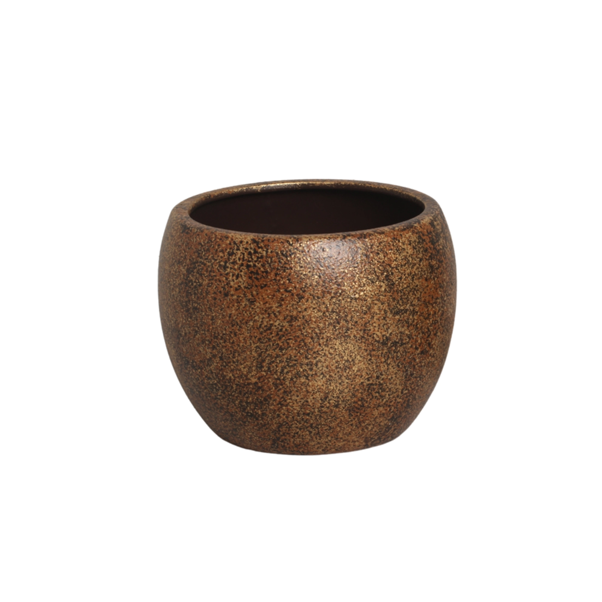 Vaso Ceramica Intense Dourado Envelhecido P 7337 Burguina