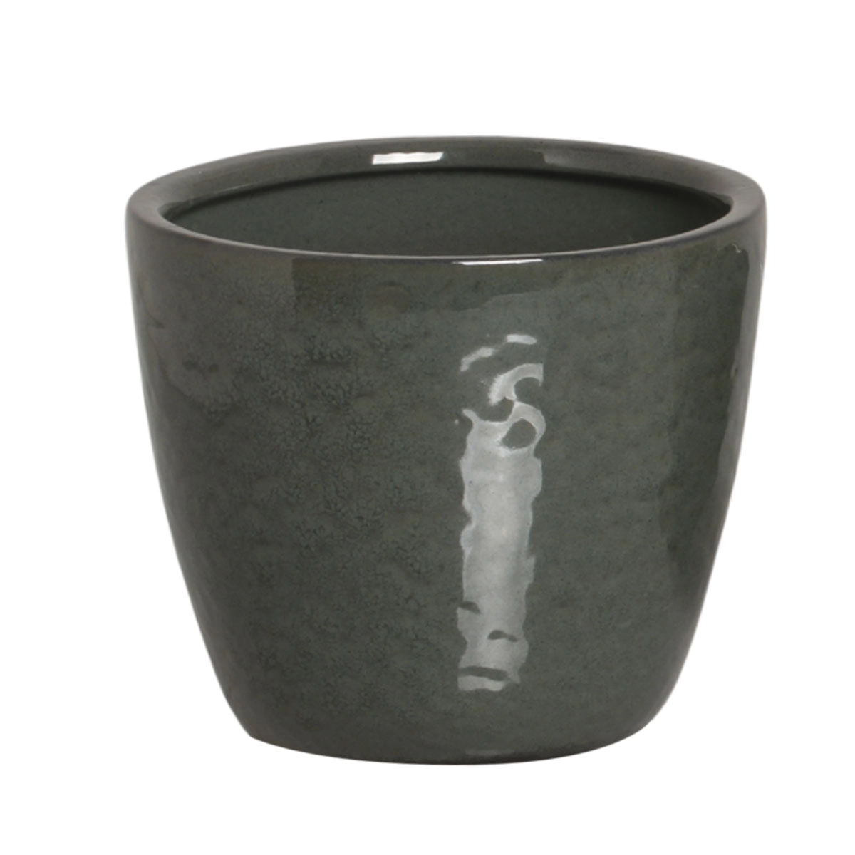 Vaso Ceramica Esmaltado Verde Gg 7431 Burguina