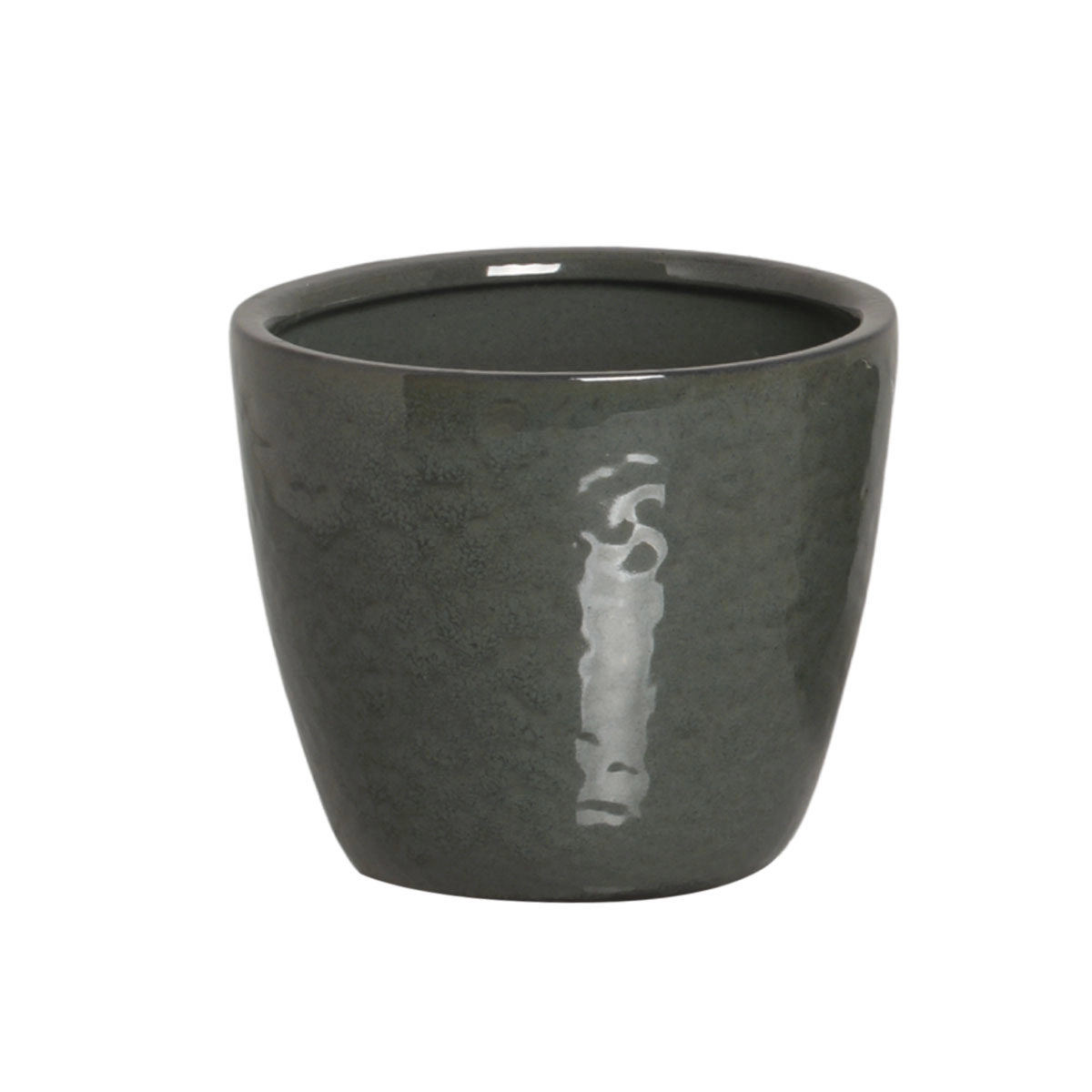 Vaso Ceramica Esmaltado Verde Acinzentado M 7434 Burguina