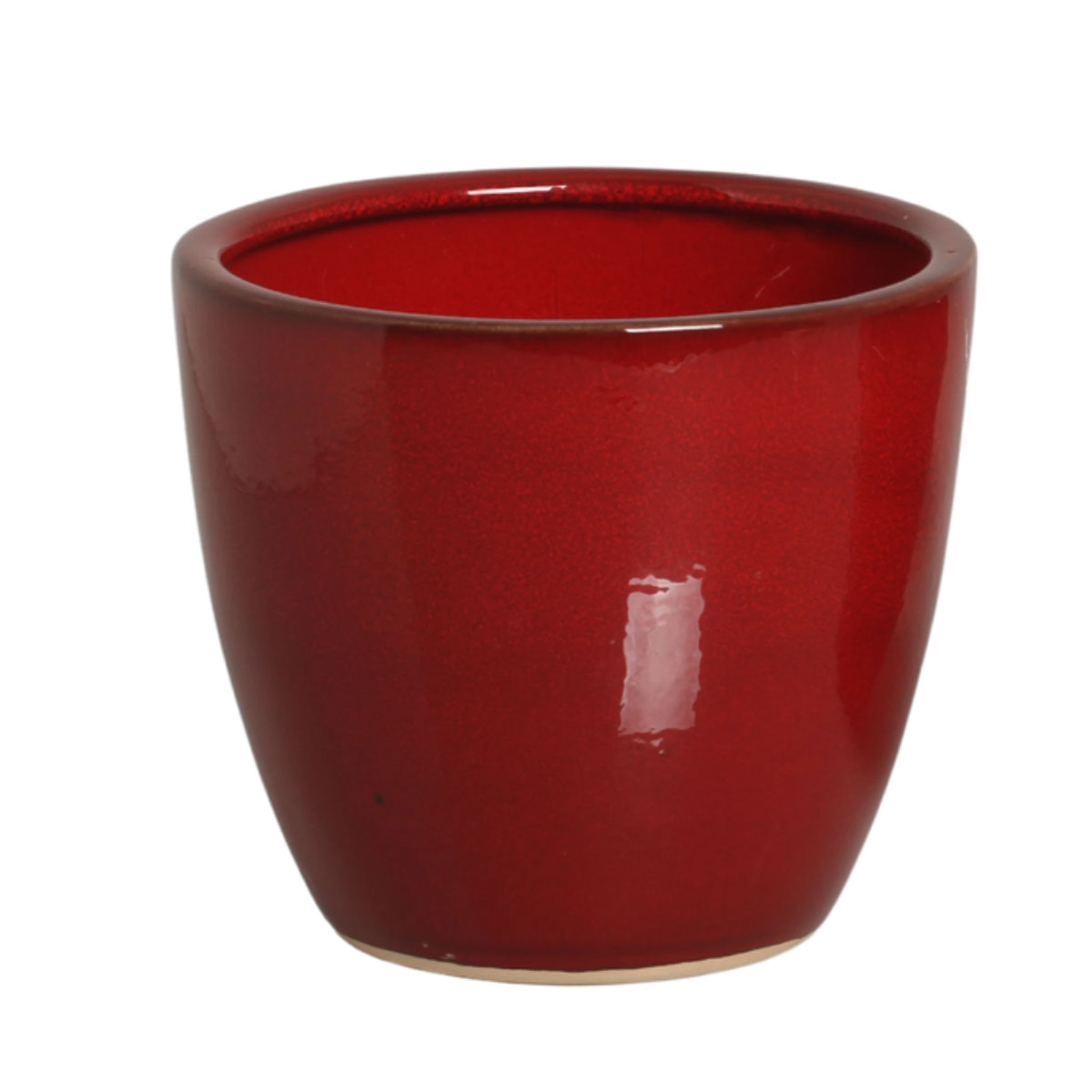 Vaso Ceramica Esmaltado Vermelho Gg 7443 Burguina
