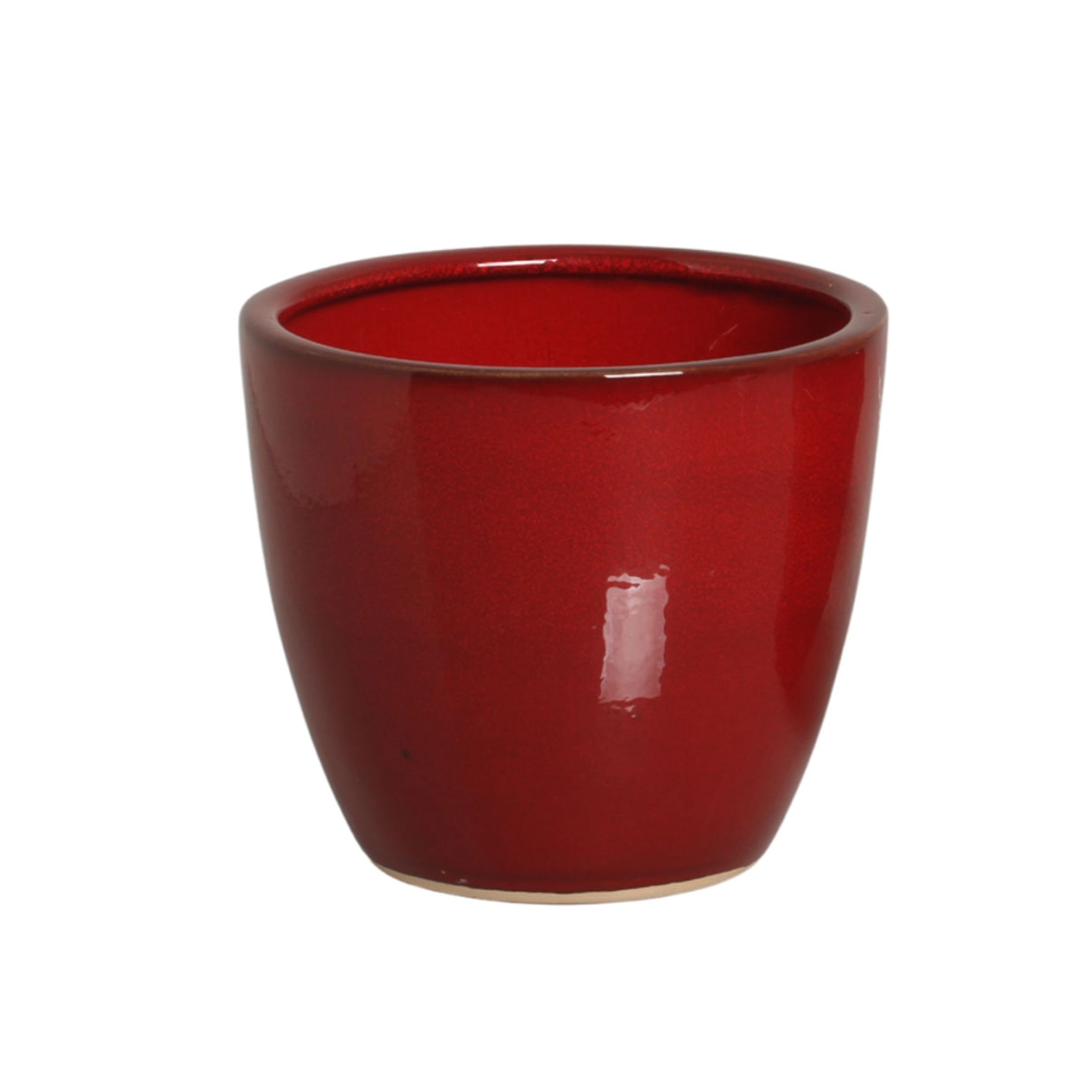Vaso Ceramica Esmaltado Vermelho G 7444 Burguina