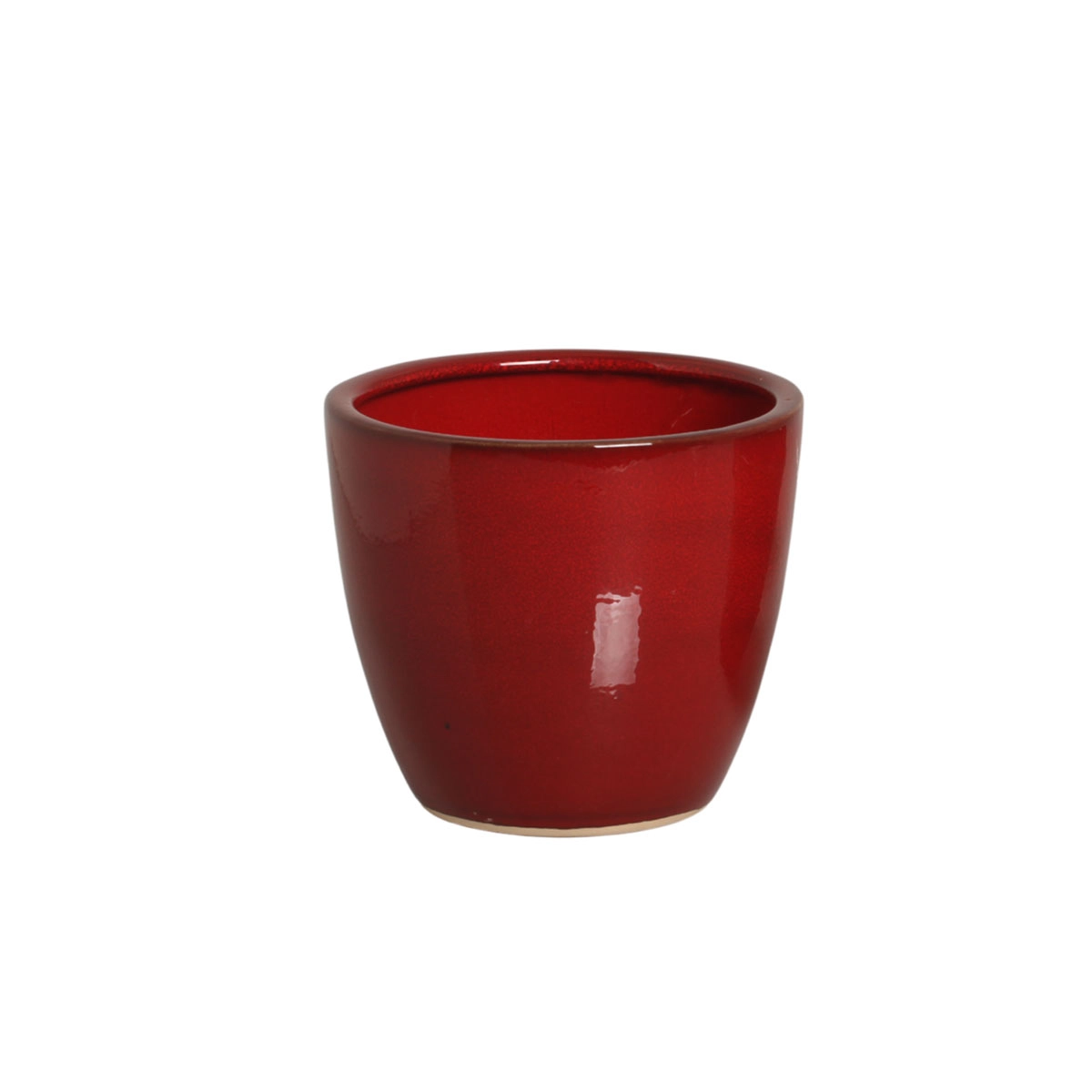 Vaso Ceramica Esmaltado Vermelho M 7445 Burguina