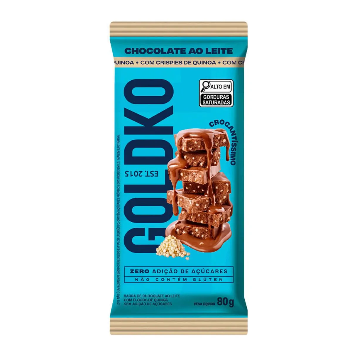 Choc Ao Leite C/crispies De Quinoa Gold Ko 80g