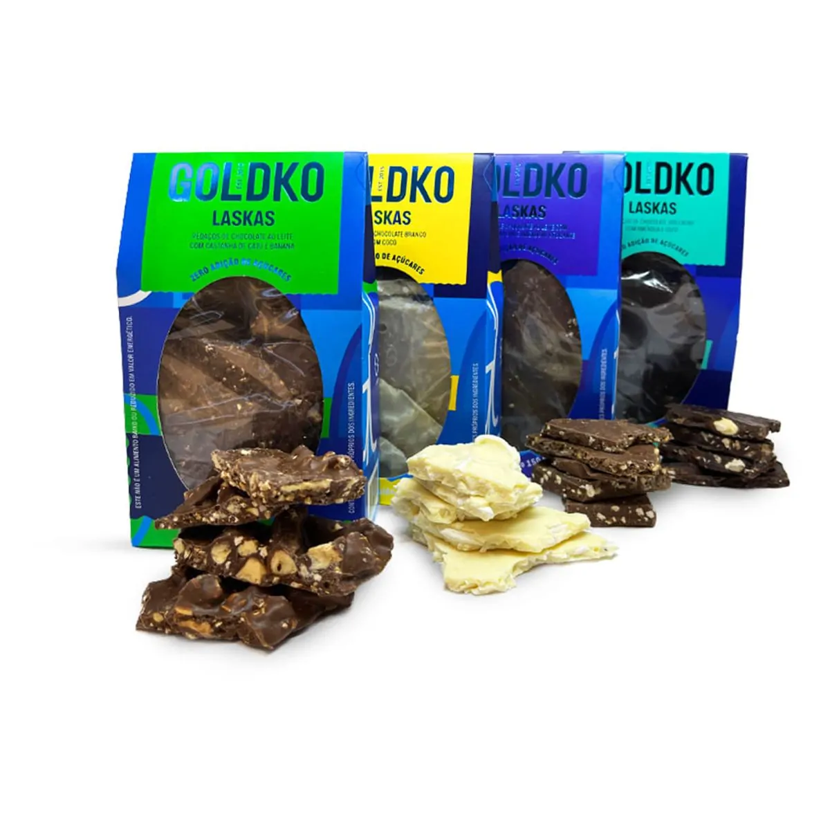 Barra De Chocolate / 8un 80g 70 Cacau Zero / Goldko / Barrinhas Snacks