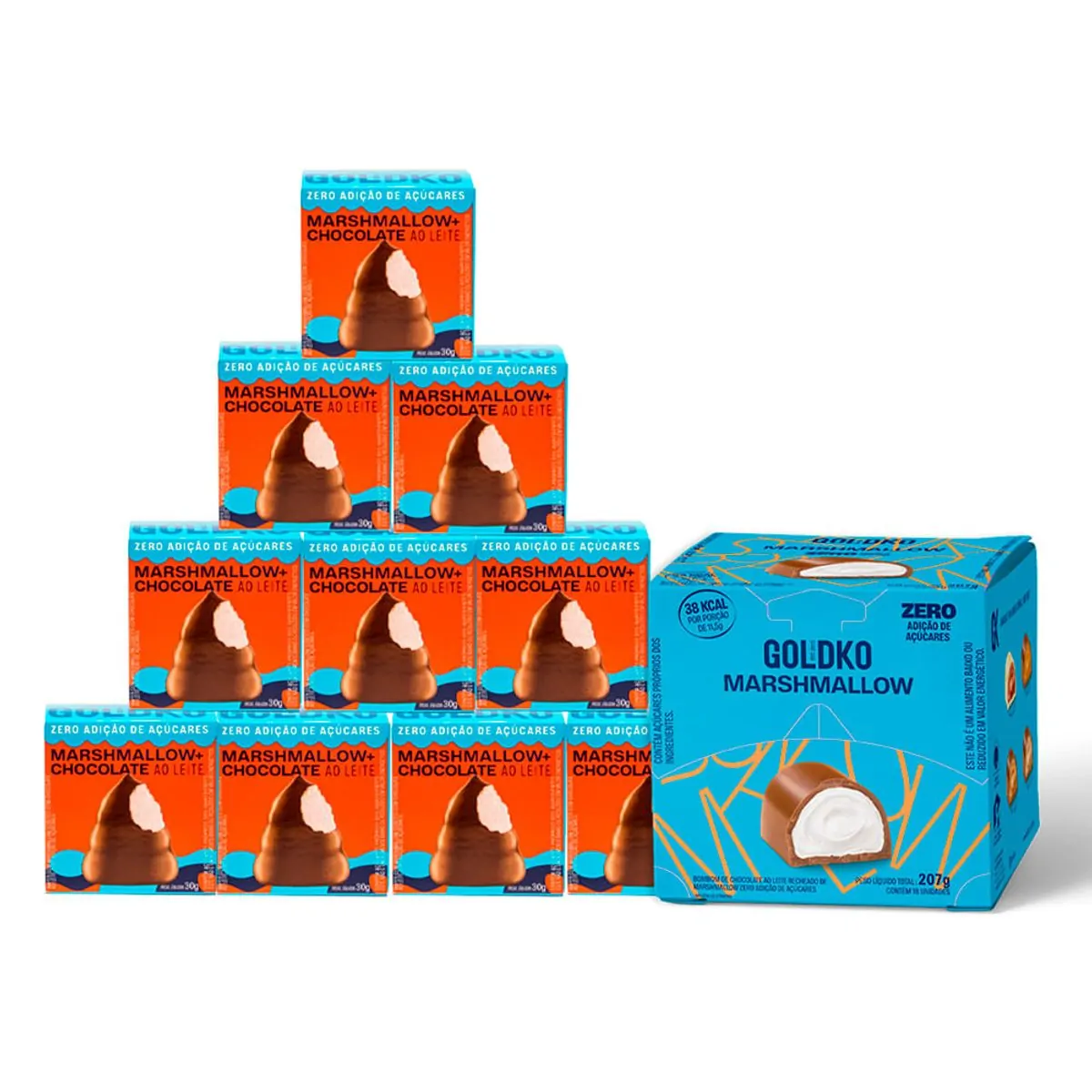Choc Goldko Zero Acucar 20g Ao Leite/caramelo/flor Sal