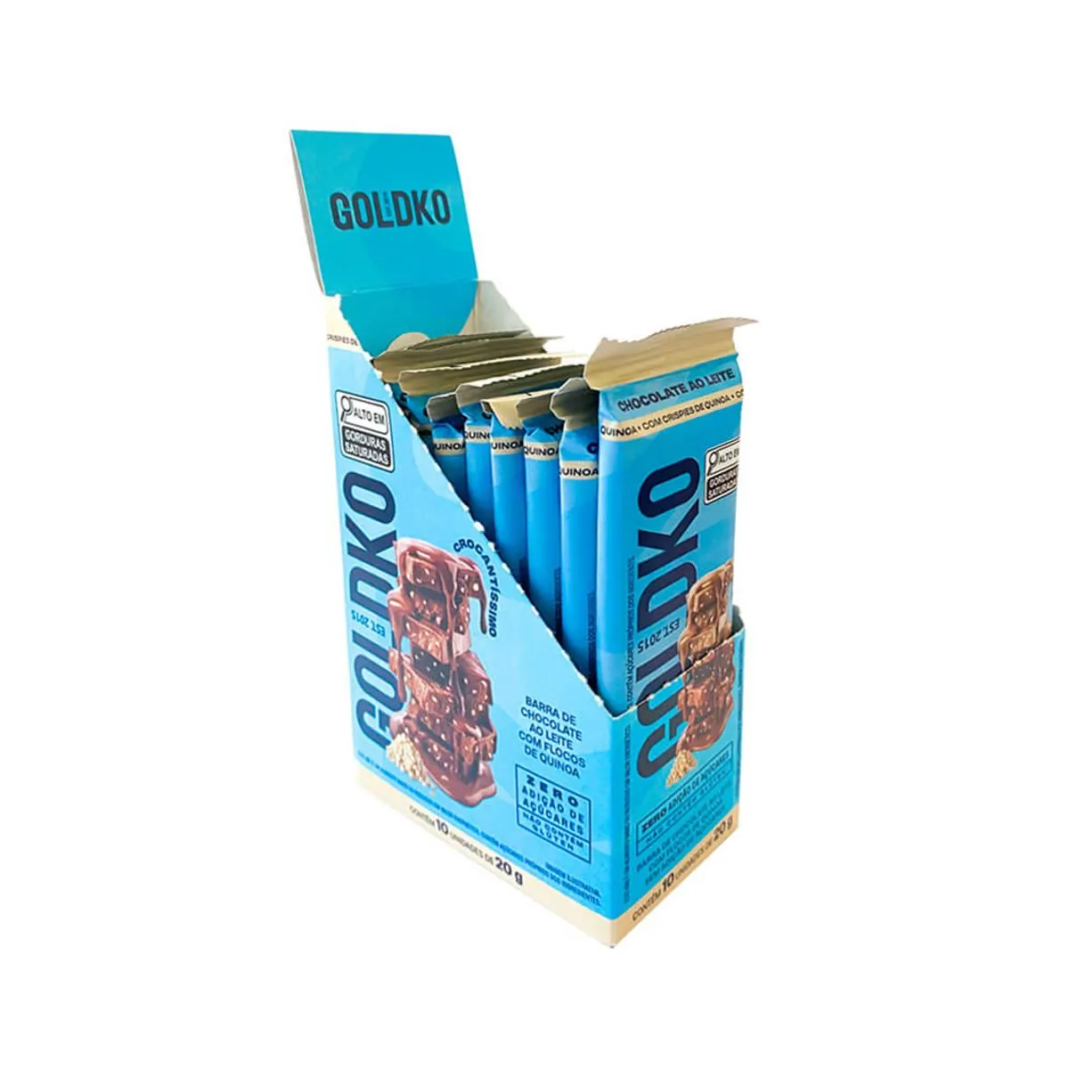 Barra De Proteina Goldko 50g Branca Cookies Marshmallow