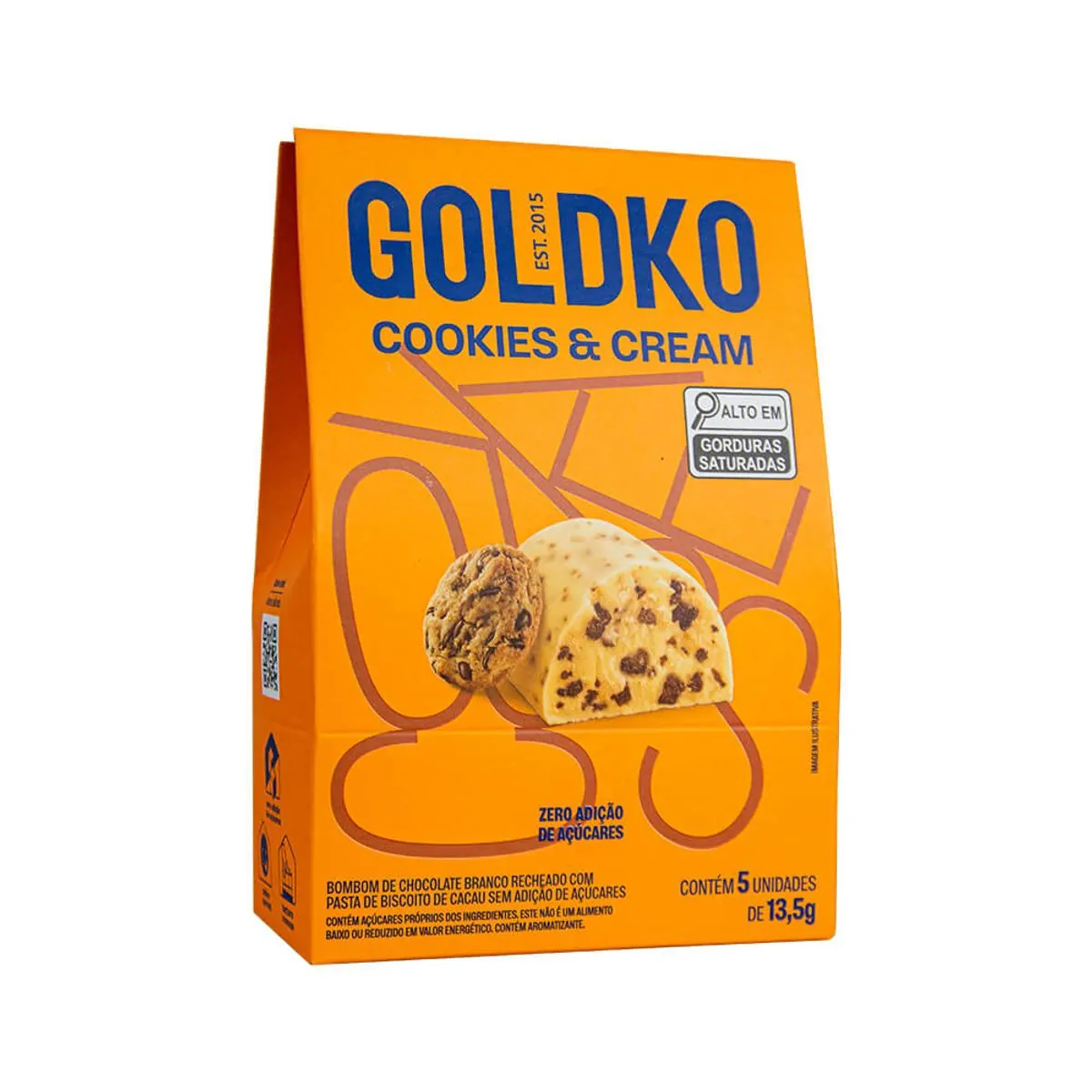 Bombom Goldko Zero Acucar 13,5g Cookies Cream
