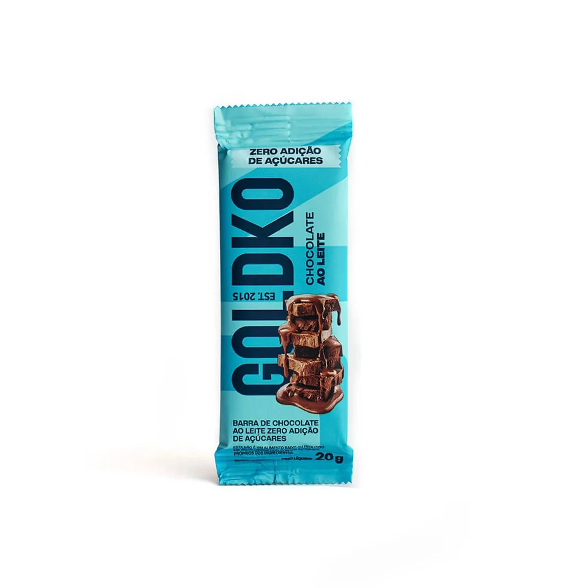 Barra de chocolate ao leite zero adição de açúcares 20g