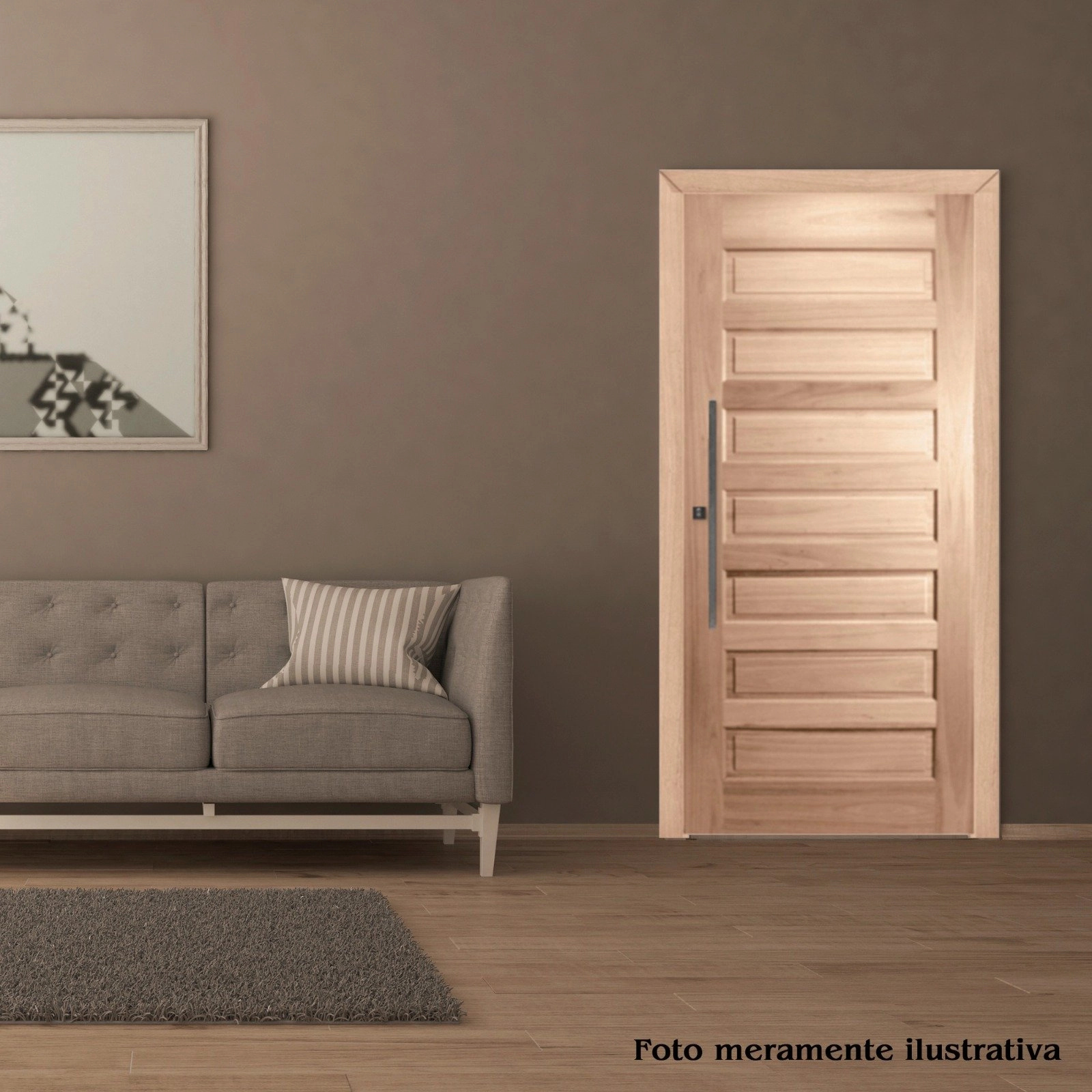 Porta De Madeira Folha 210cmx100cmx3cm Pe28 Esel Natural