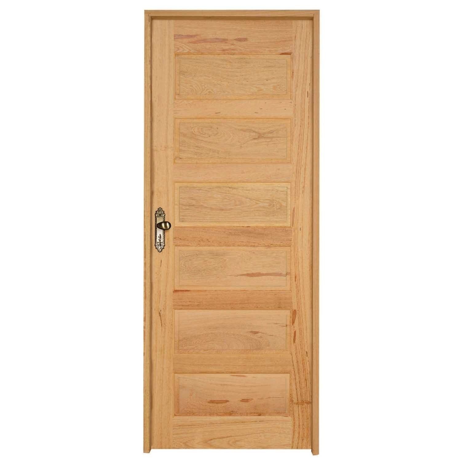 Kit Porta De Madeira Direita 213cmx84,5cmx12cm Pe28 Esel Natural