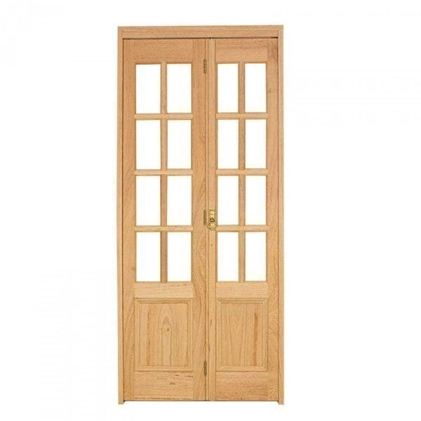 Kit Porta De Madeira Camarão Direita 213cmx94,5cmx12cm Pe71 Esel Natural