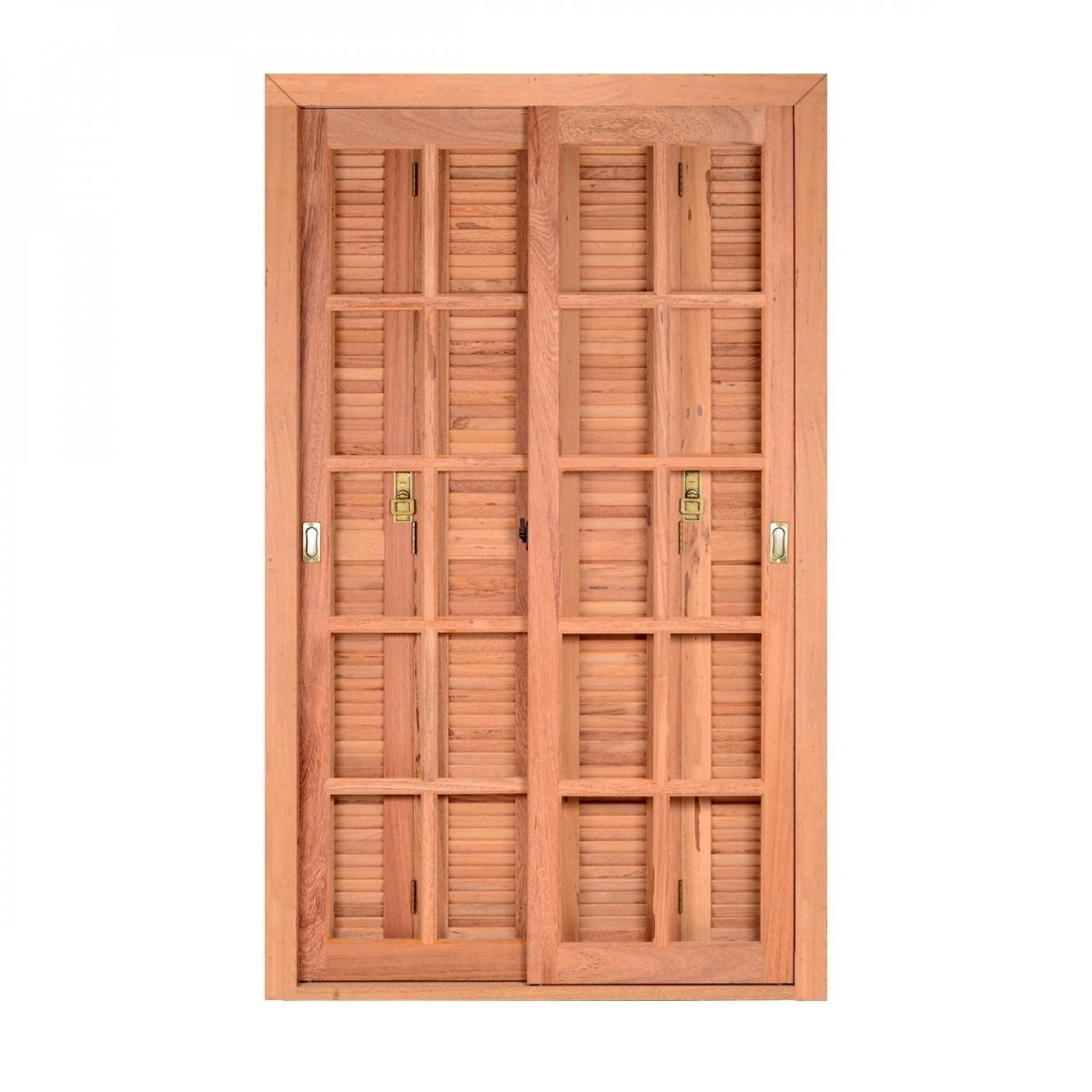 Kit Porta De Madeira Veneziana 216cmx200cmx14cm Pe521 Esel Natural