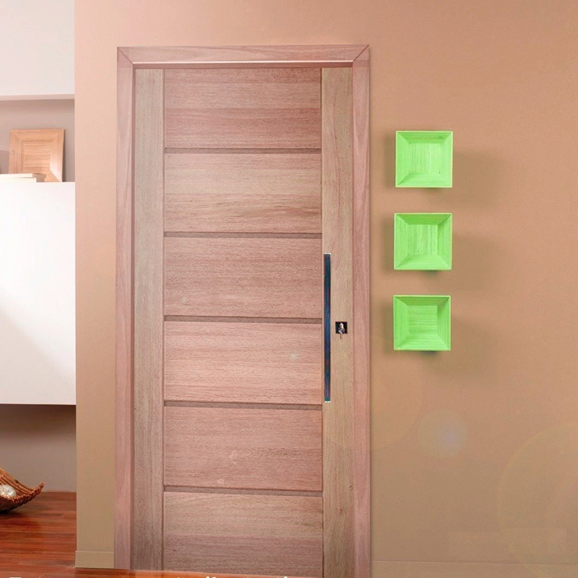 Porta De Madeira 210x110cm Pe33 Com Friso Belissima Esel
