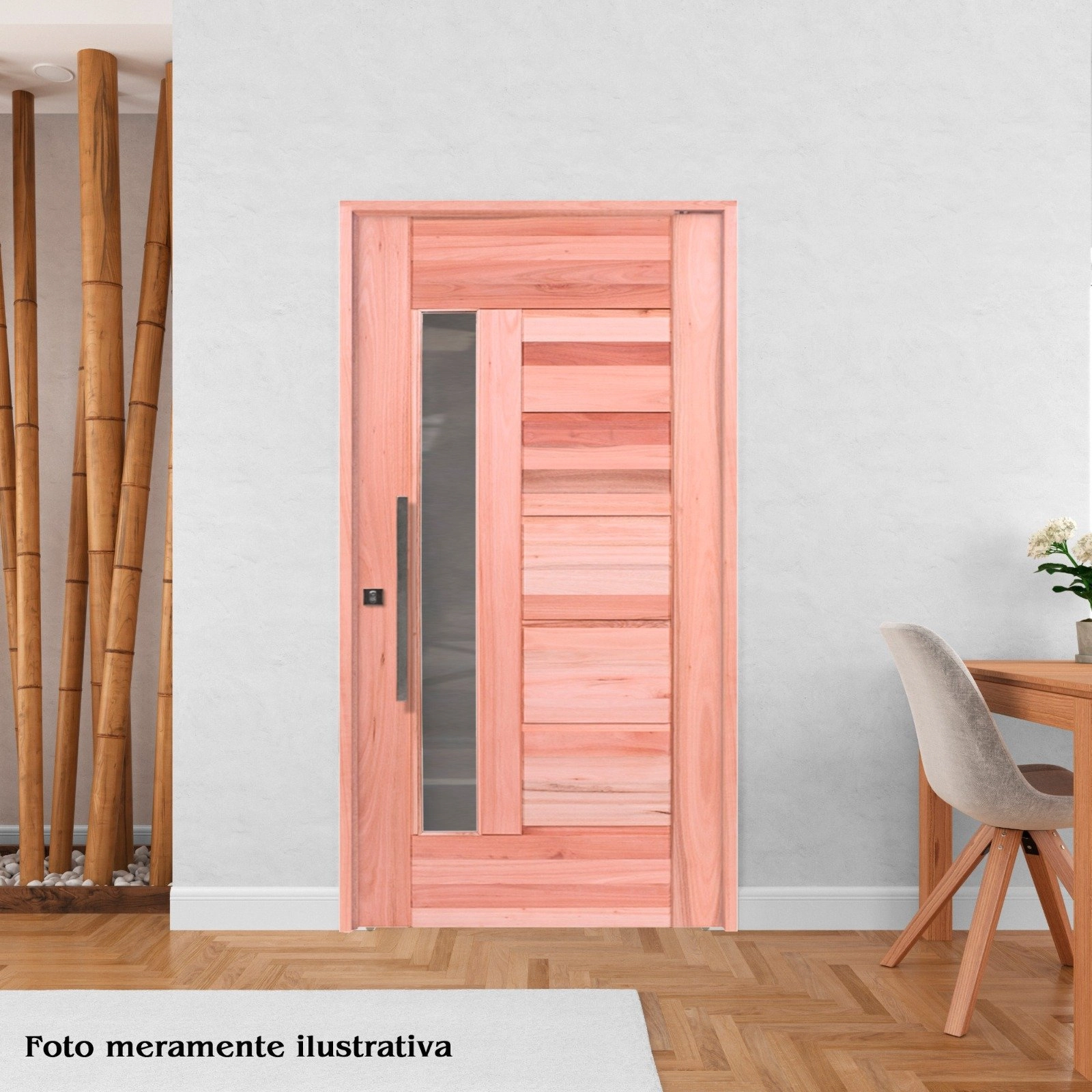 Folha De Porta De Madeira 210x90cm Pe34 Com Visor Esel