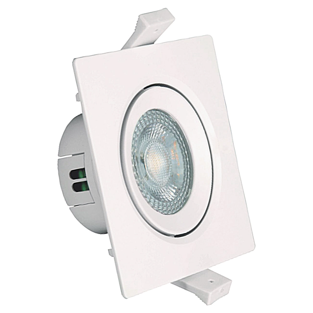 Spot De Embutir Quadrado Branco 7cm Led 3w 6500k Bivolt