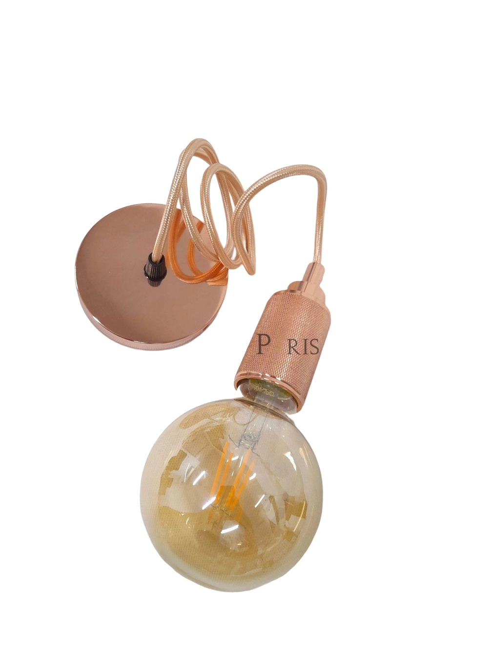 Pendente Luxo Soquete E27 Alumínio Ouro Rose
