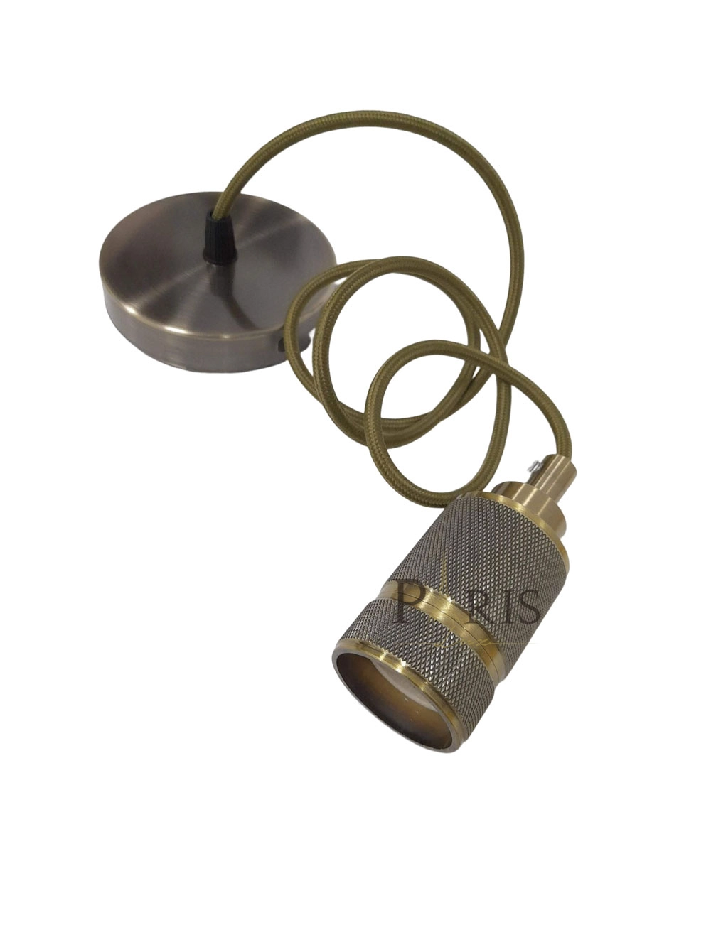 Pendente Luxo Soquete E27 Alumínio Detalhado Bronze Verde