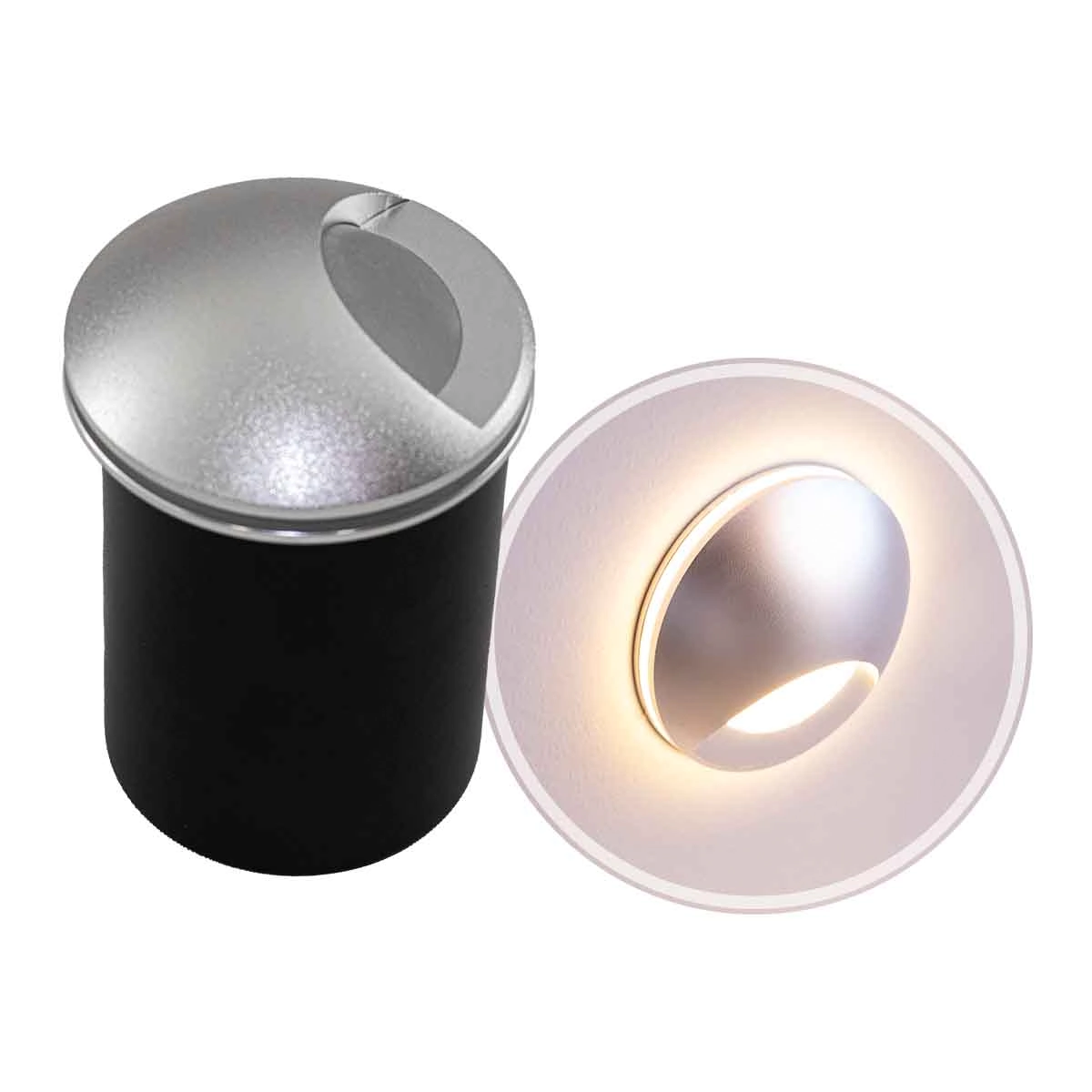 Balizador Ascoli Redondo Escovado Led 3w 30° Luz Quente 9619 Galaxy St3040