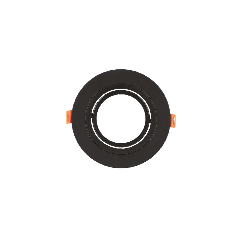 Spot De Embutir Redondo Preto Mr11 Mini Dicroica Gu10 Direcionável Plano 7 5cm