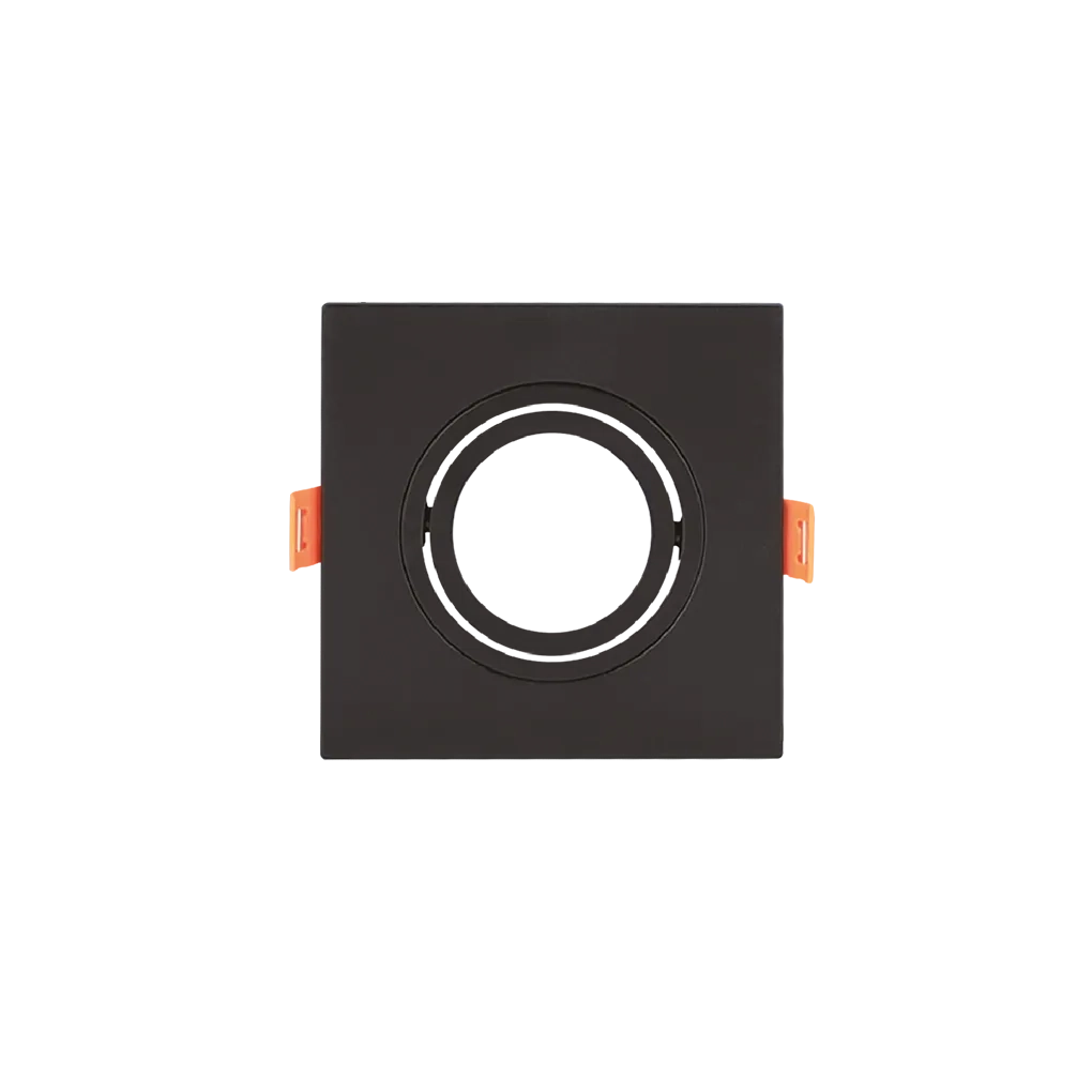 Spot De Embutir Quadrado Preto Ar70 Gu10 Direcionável Plano 13cm