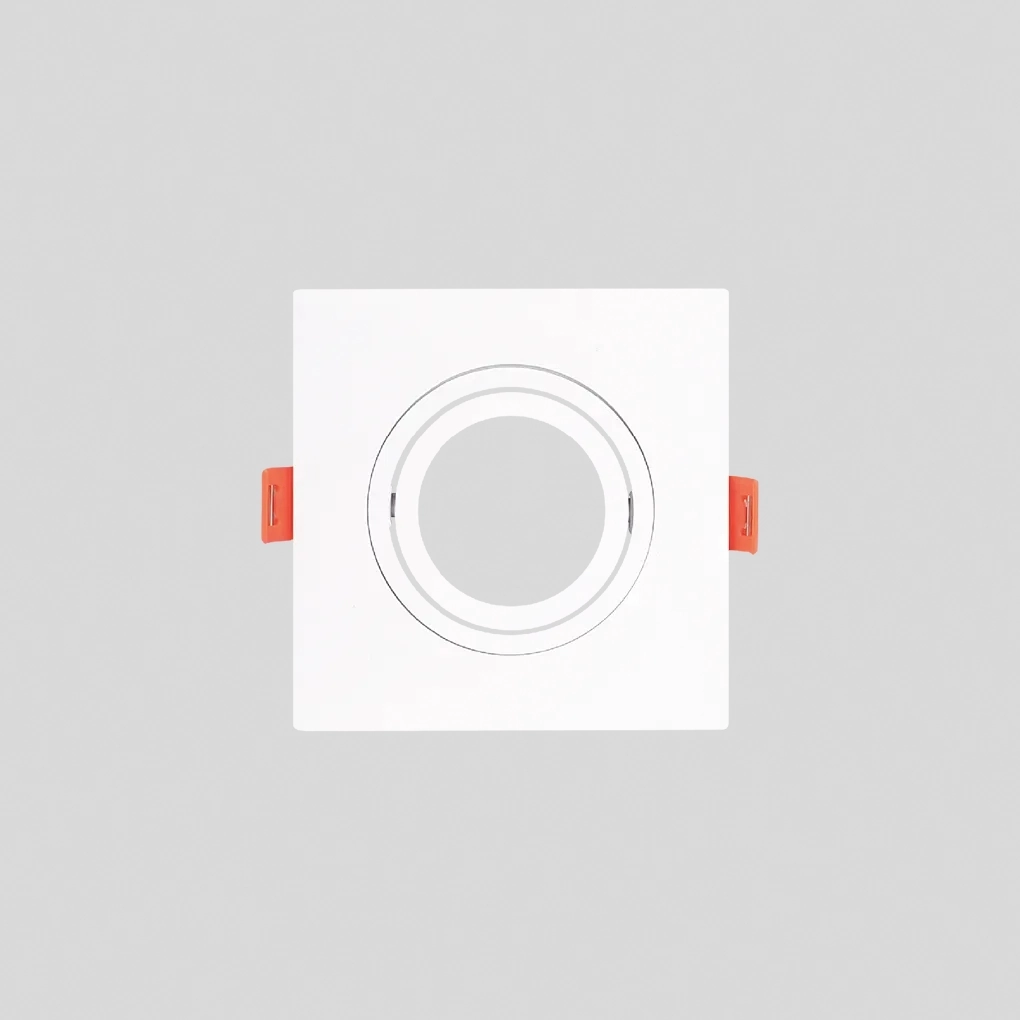 Spot De Embutir Quadrado Branco Par20 E27 Direcionável Plano 13cm
