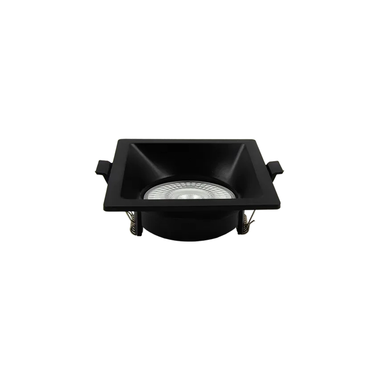 Spot De Embutir Quadrado Recuado Preto 9cm Led 5w 3000k Bivolt