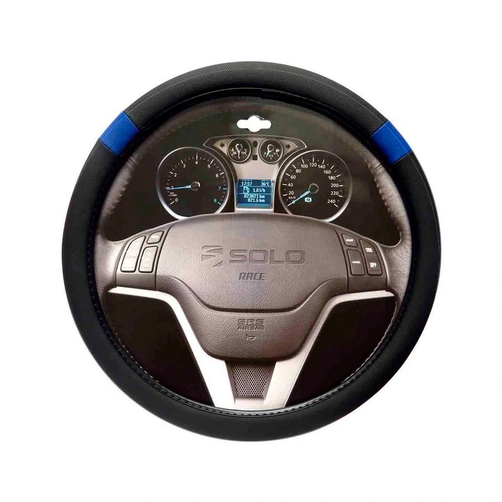 Capa para Volante Trace Preta/Azul 37/38/39cm - SOLOCAR SL084005