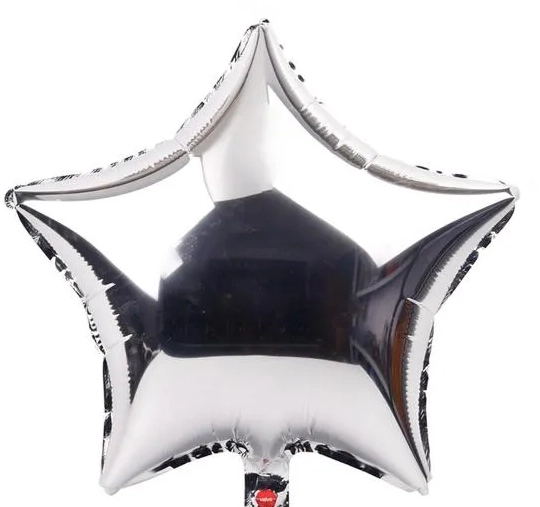 Balao Met Estrela Prata 45cm