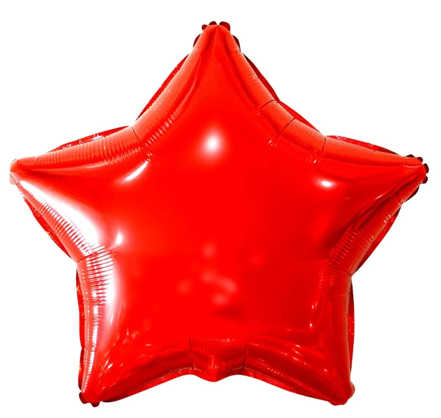 Balao Met Estrela Vermelho 45cm