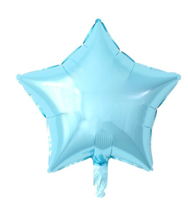 Balao Met Estrela Azul Claro 45cm