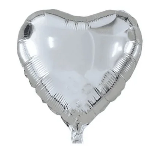 Balão Metalizado Formato Coração Cor Prata 18 Fox Import