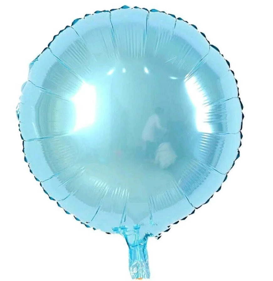 Balao Met Redondo Azul Claro 45cm