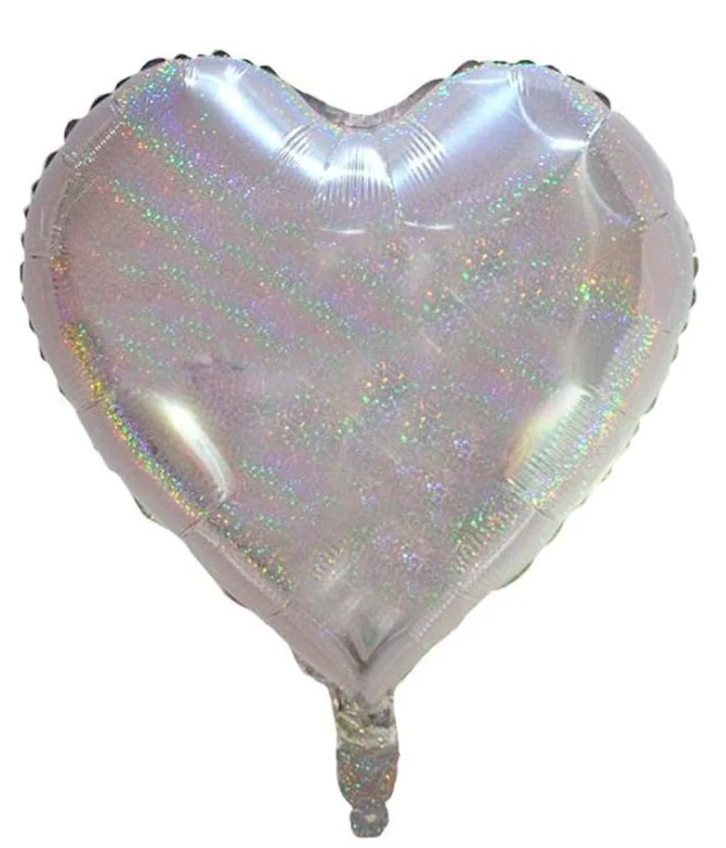 Balao Met Holo Coracao 17pol Ponto Festa