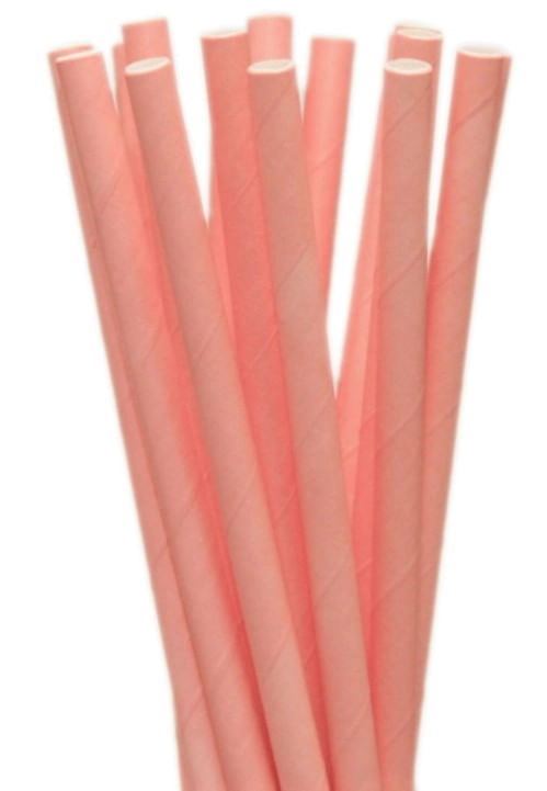 Canudo De Papel Liso C/20 Un Rosa