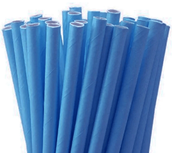Canudo Papel Liso Azul C/20 Ponto Das Festas