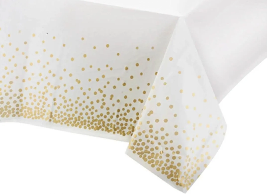 Toalha Mesa Bran C/bolinha Met 137x183cm