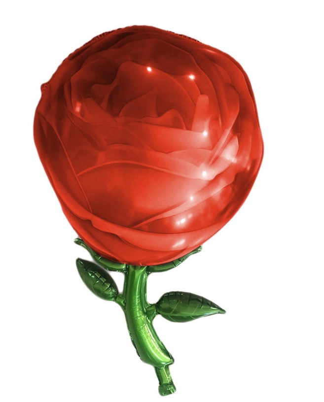 Balao Metalizado Flor Vermelha 44x53,5cm
