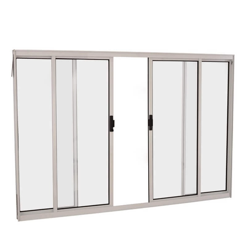 Janela De Correr Em Alumínio 100 X 100 X 6 Cm 4 Folhas V. Boreal Branco Básica Mmachado
